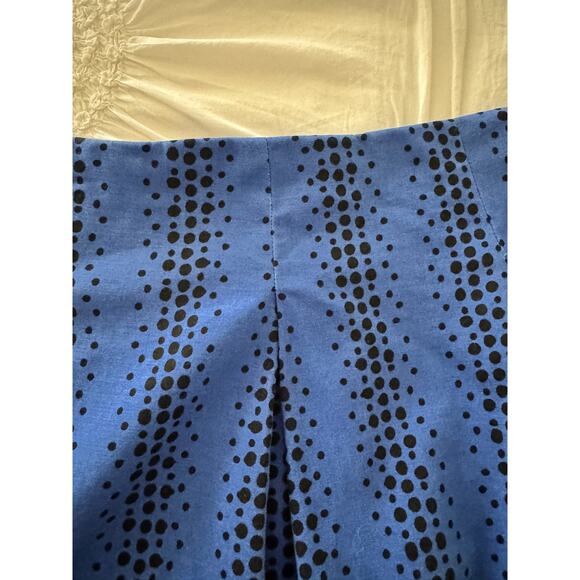 Lane Bryant Blue Skirt Sz 22 Black Polka Dots Knee Length Full Skirt - Picture 4 of 8